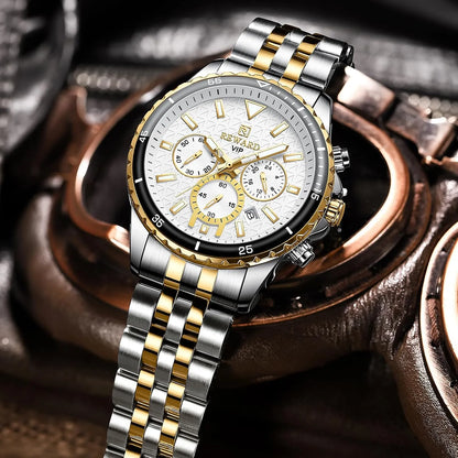 REWARD luxury men's gold and white  wristwatch
