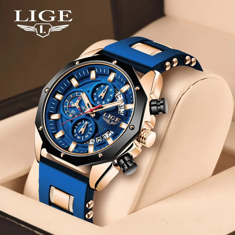 LIGE Men's Chronograph Wristwatch Watch