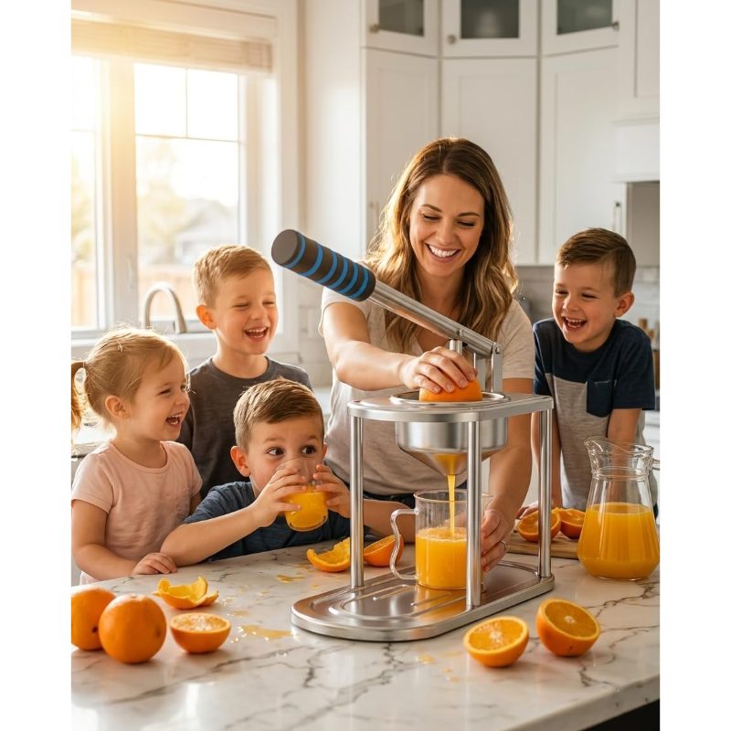 Heavy-Duty Stainless Steel Manual Fruit Juicer – Commercial Citrus & Pomegranate Press