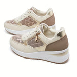 Women's Fashionable Casual Sneakers – Breathable Mesh, Soft Sole, Raised Platform