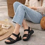 Women’s Floral Wedge Sandals – Open-Toe Ankle-Strap Summer Shoes