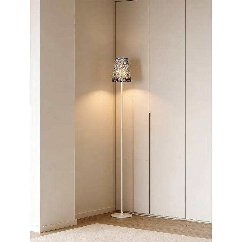 1pc Floor Lamp with Floral Pattern - Multi-Color & White, 130cm Modern Decorative Floor Light, Elegant Mood Lighting, Night Light for Bedroom, Living Room & Office