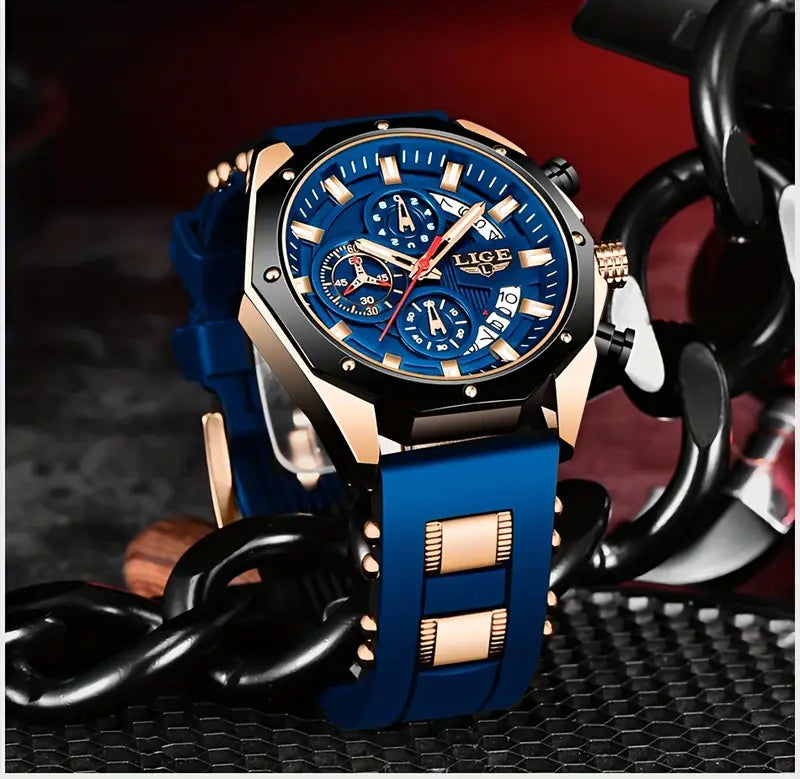 LIGE Men's Chronograph Wristwatch Watch