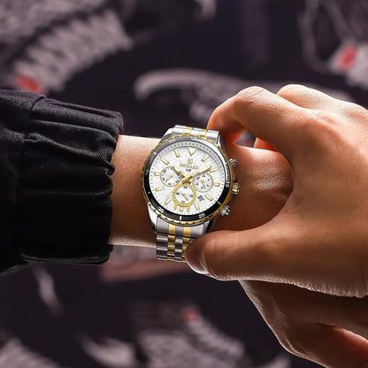 REWARD luxury men's gold and white  wristwatch