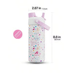 18oz Insulated Water Bottle – Double-Wall Stainless Steel, 2-in-1 Straw & Spout Lid