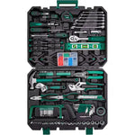 238pcs Home & Auto Tool Kit – Green, Complete Hand Tool Set with Storage Box, Wrenches, Sockets & Accessories for Garage, Home Repair & DIY Projects