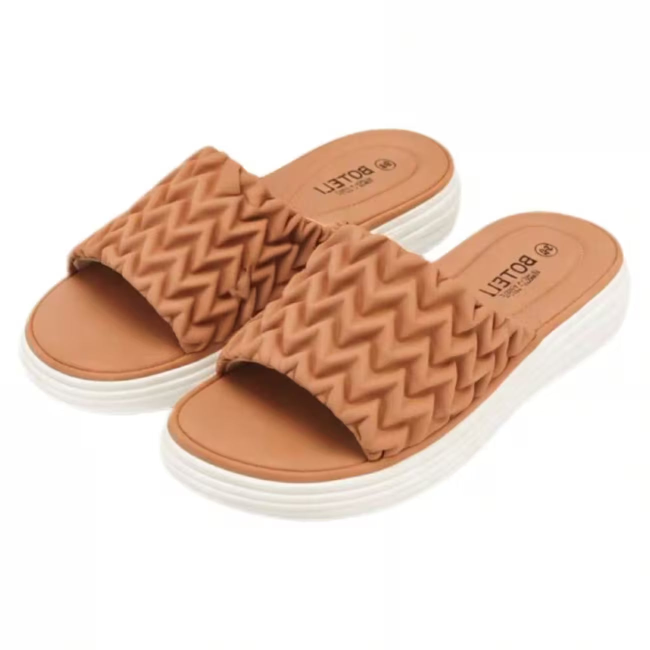Women’s Quilted Platform Slide Sandals – Open-Toe Wedge Summer Shoes