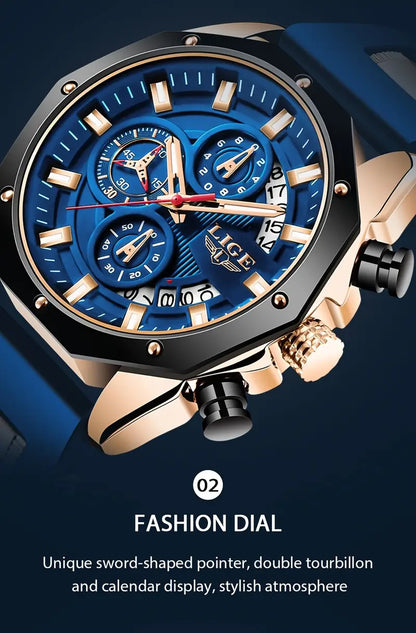 LIGE Men's Chronograph Wristwatch Watch