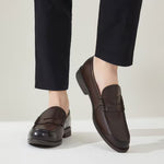 Men's Retro Penny Loafers – Dark Brown & Black
