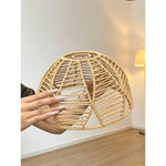1pc Bohemian Handwoven Light Shade - Half-Circle Clip, Handmade Woven Plastic Dome Replacement Shade, Traditional Pendant Light Cover for Wall & Ceiling Fixtures, Home Decor for Living Room, Bedroom & Dining Room