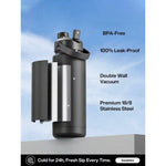 Powcan 32oz Insulated Water Bottle – Double-Wall Stainless Steel, Dual Straw Lid