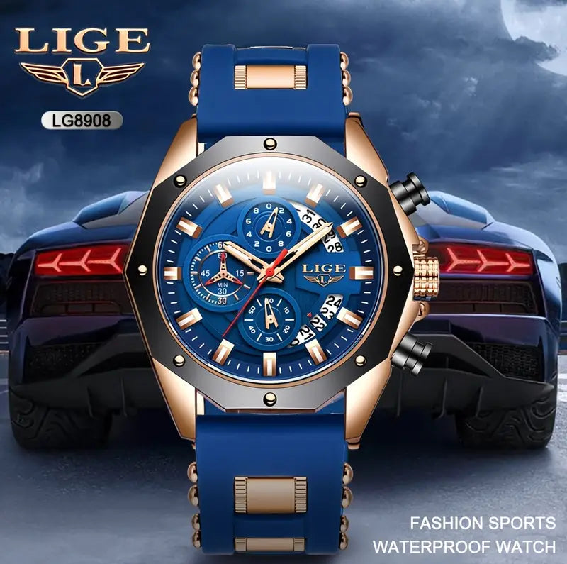 LIGE Men's Chronograph Wristwatch Watch