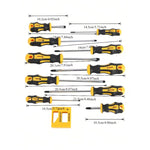 Magnetic Screwdriver Set - Multicolor, 11pcs Black & Yellow Screwdrivers, Flat Head & Cross Head Screwdrivers, Professional Padded Handles, Key Screwdriver, Aluminum Alloy Hand Tool Set