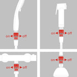 1/2" Adjustable Shower Sprayer - Default, On-Off Flow Control, Adjustable Water Flow Shower Head, Detachable Handheld Sprayer for Bathroom, Shower & Household Use
