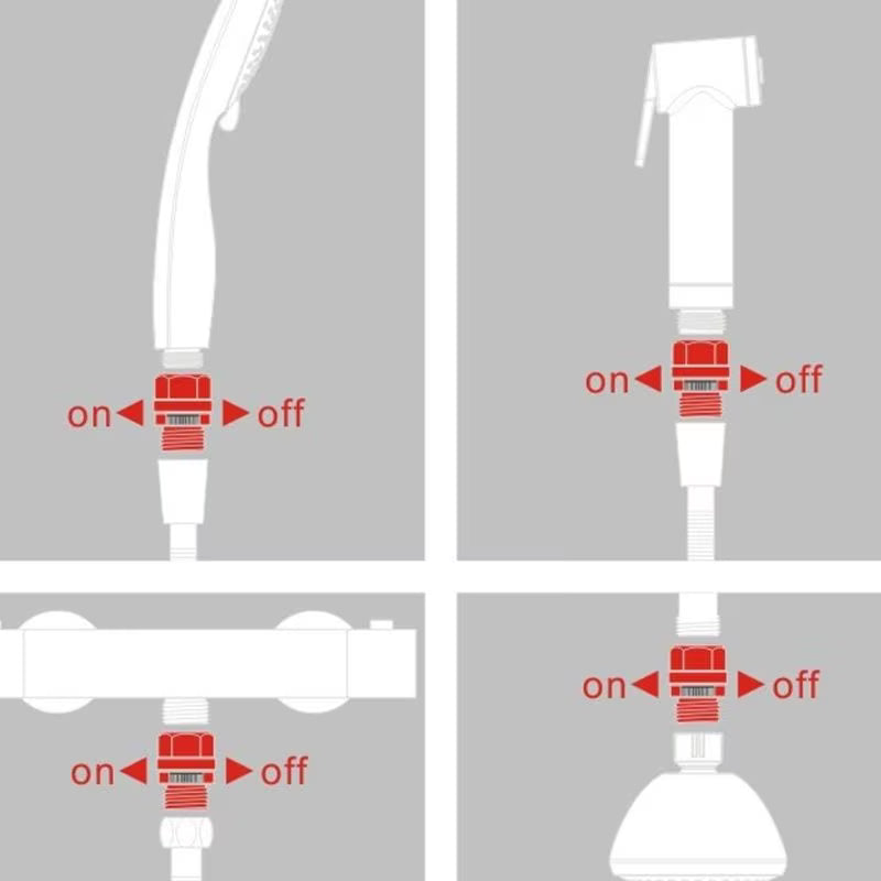 1/2" Adjustable Shower Sprayer - Default, On-Off Flow Control, Adjustable Water Flow Shower Head, Detachable Handheld Sprayer for Bathroom, Shower & Household Use