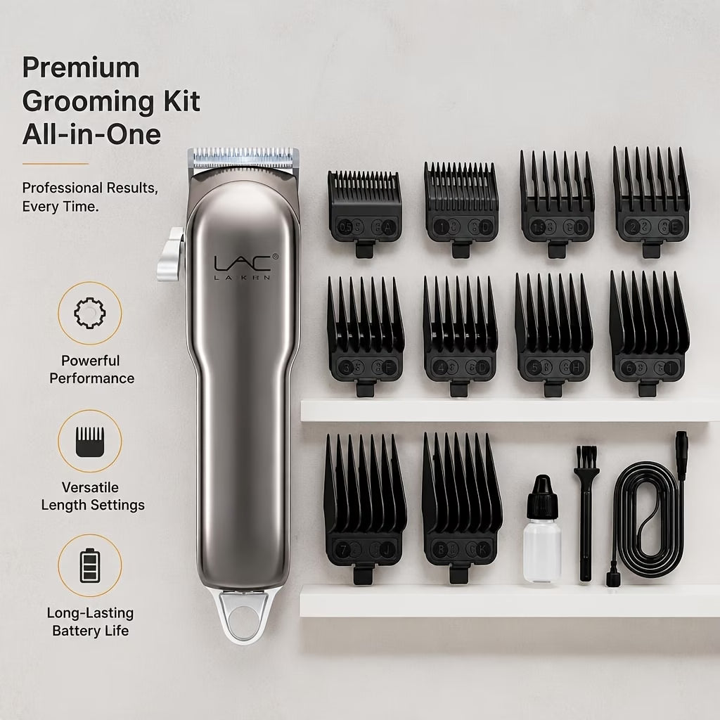 Golden Cordless Hair Clipper with Guide Combs