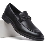 Men's Classic Oxford Formal Shoes with Golden Buckle – Light Brown & Black