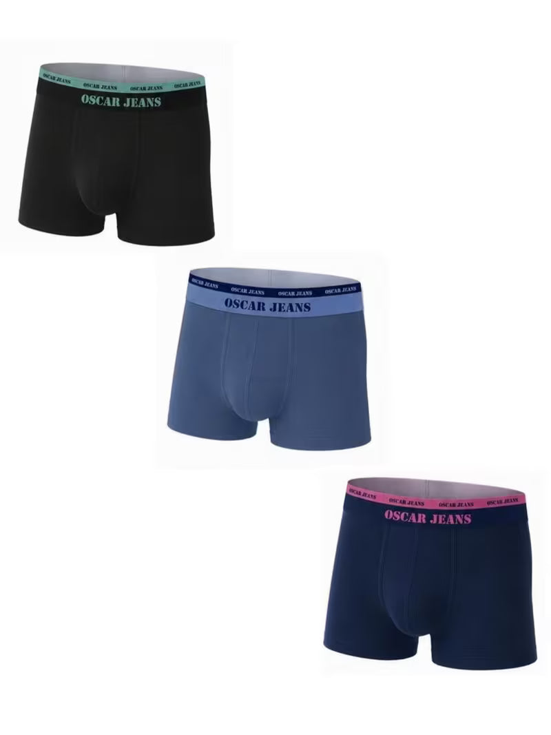 Pack Men's Modal Boxer Trunks - Opulent Black/Stormy Gray/True Navy, Premium Modal Lycra Blend, Seamless Stretch, Ultralight Moisture-Wicking Breathable Underwear, Athletic Sports Performance
