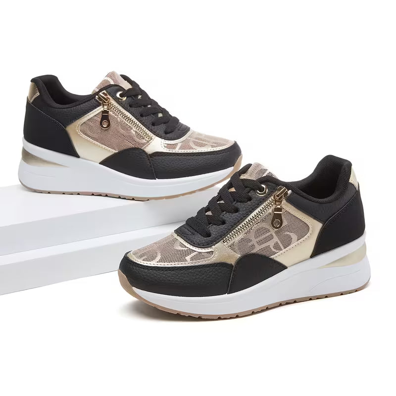Women's Trendy Dad Sneakers – Thick Sole, Height-Increasing, Side Zipper, Breathable