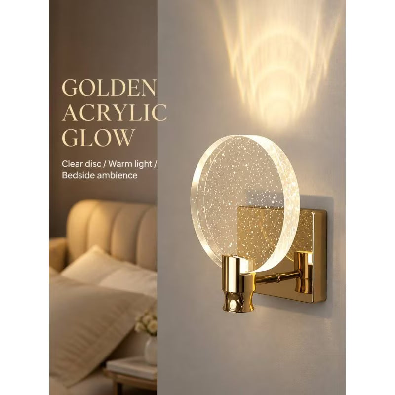 1pc Modern Crystal Bubble Shade Wall Light - Multicolor & Elegant Golden, 5W LED Sconce, 16cm High (6in), Crystal Decorative Wall Lamp, Modern Bedroom, Hallway & Bedside Lighting