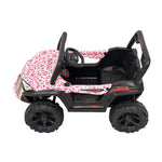 VLRA Super Sport Kids Electric Ride-On Jeep - Pink Off-Road Vehicle with Black Frame, Battery Powered 5-Speed Ride-On Car for Kids Ages 3-5, Outdoor Driving Toy