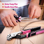 73-Piece Pink Tool Kit with 3.7V Cordless Screwdriver (Pink) – Portable Storage Box & Essential Home Repair Accessories