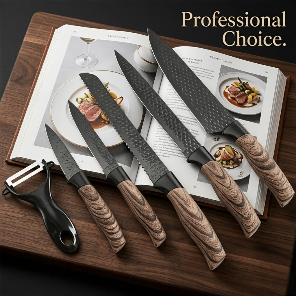 6-Piece Kitchen Knife Set – Sharp Chef Knives with Ergonomic Handles & Gift Box