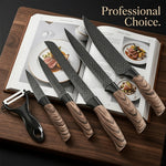 6-Piece Kitchen Knife Set – Sharp Chef Knives with Ergonomic Handles & Gift Box