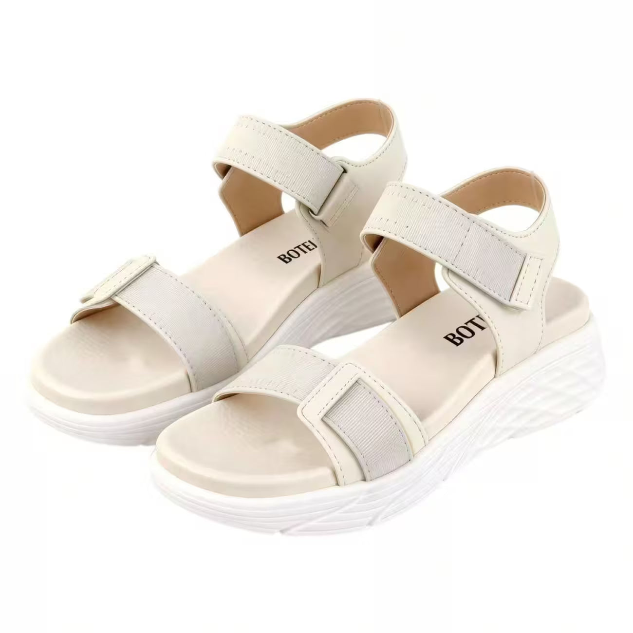 Women’s Open-Toe Wedge Sandals – Lightweight Platform Heels with Ankle Straps
