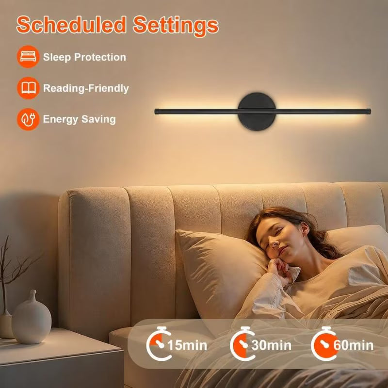 2pcs Rechargeable Wall Lamps - Black, 50cm LED Wireless Wall Sconces, Dimmable Light with Rechargeable Battery, Crystal Design, USB Powered, Modern Wall Lighting for Bedroom, Living Room & Hallway