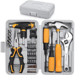 30pcs Home Tool Kit – Black & Red, Household Hand Tool Set with Wrench, Screwdriver & Accessories, Portable Organizer Box for Home, Office & DIY Repairs