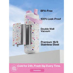 18oz Insulated Water Bottle – Double-Wall Stainless Steel, 2-in-1 Straw & Spout Lid