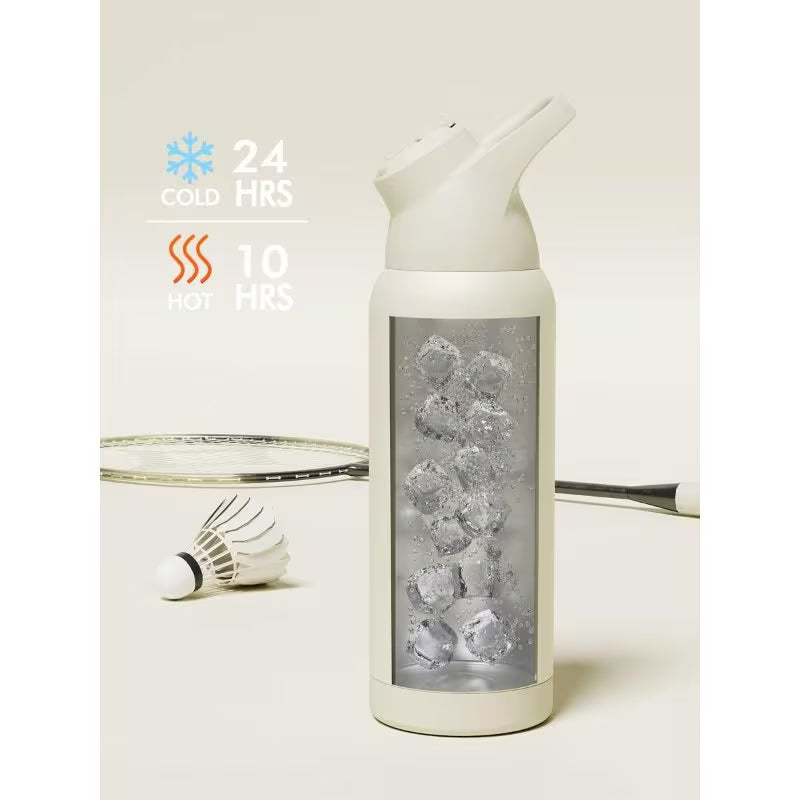 Powcan 32oz Insulated Water Bottle – Stainless Steel, Straw & Handle, 36-Hour Temperature Retention