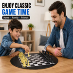 Classic Chess Board Game Set - Black & White Chess Board with Chess Pieces, 2-Player Strategy Board Game for Kids, Teens & Adults, Family Tabletop Game for Home, Travel, Learning & Game Night