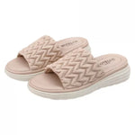 Women’s Quilted Platform Slide Sandals – Open-Toe Wedge Summer Shoes