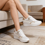 Women's Sequin Sneakers – Side Zipper, Thick Sole, Height-Increasing Casual Sports Shoes
