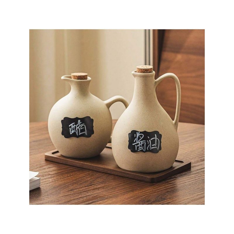 550ml Ceramic Oil & Sauce Dispenser Bottle – Thick Ceramic Kitchen Condiment Container
