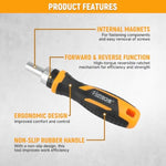 31pcs Ratchet Screwdriver Set - Black/Yellow, 30-In-1 Magnetic Screwdriver Kit, Cr-V Steel Bits, Double-Color Non-Slip Handle, Forward & Reverse Ratchet, Household DIY & Electrical Appliance Repair Tool Set
