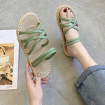 Women’s Elegant Square-Toe Flat Slide Sandals – Minimalist Faux-Leather Summer Shoes