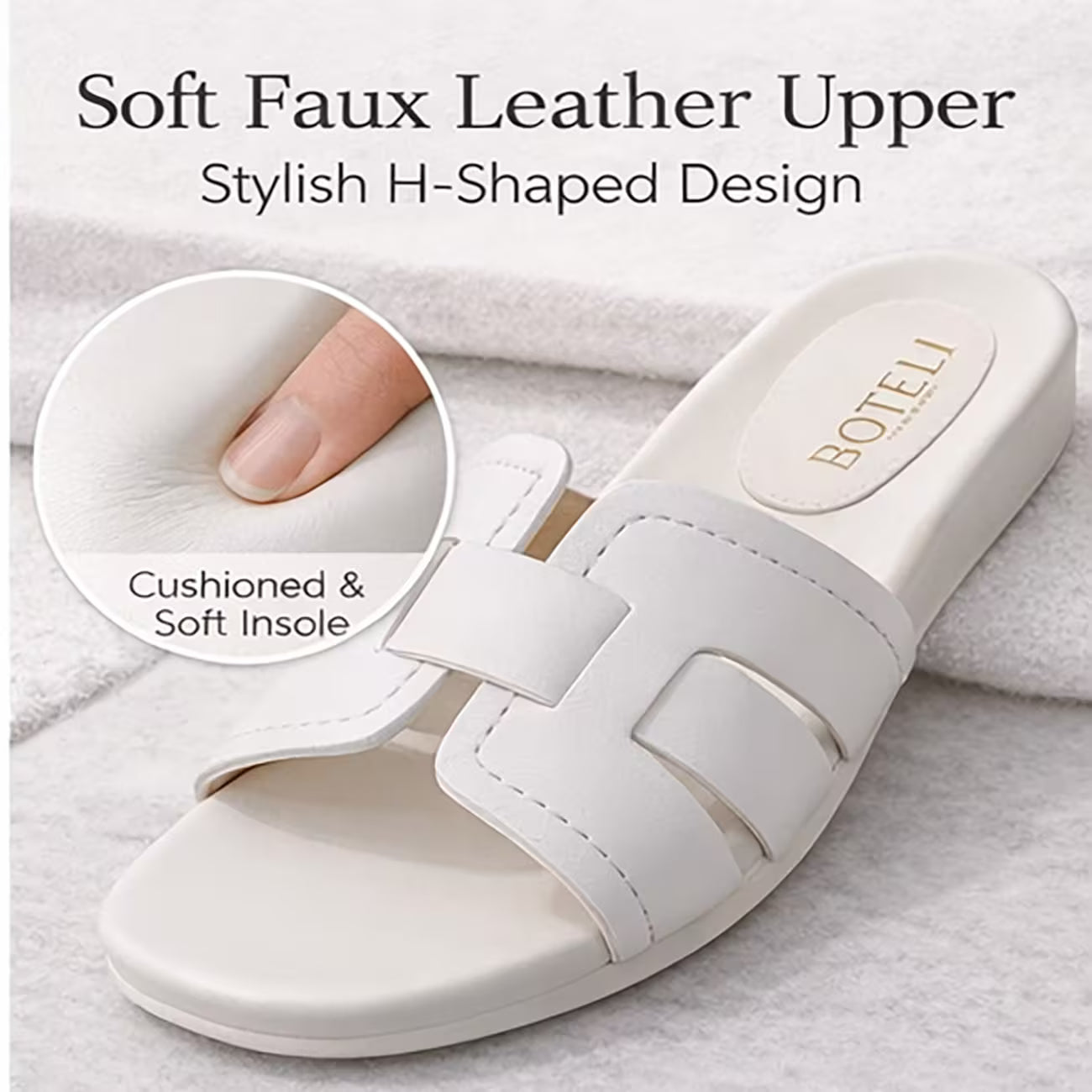 Women’s H-Strap Flat Slide Sandals – Lightweight Open-Toe Summer Shoes