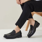 Men's Retro Penny Loafers – Dark Brown & Black