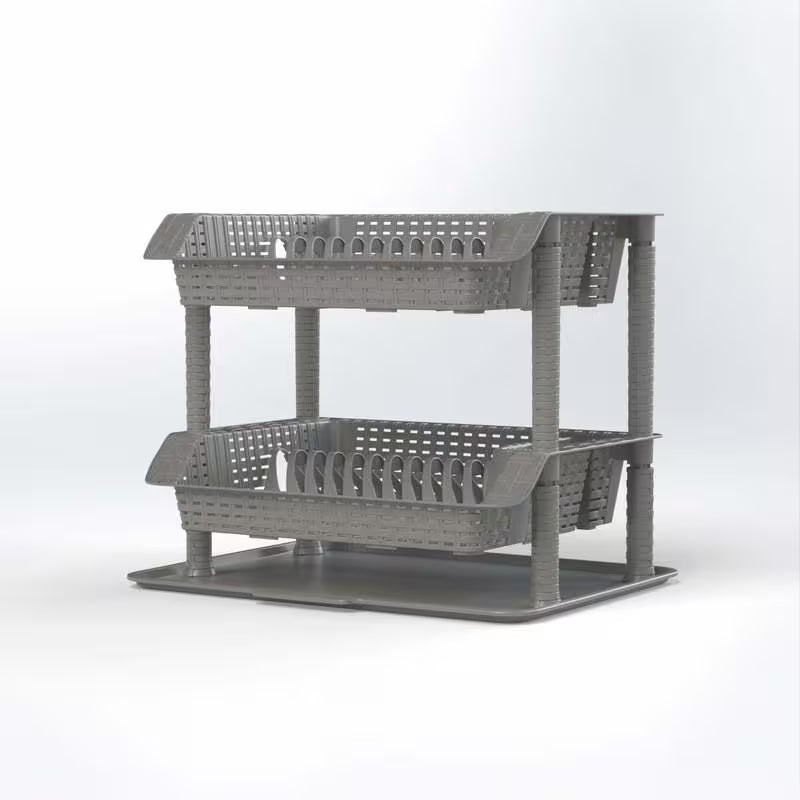 2-Tier Dish Drying Rack – Space-Saving Kitchen Organizer for Plates, Bowls & Utensils