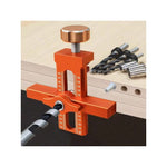 2-in-1 Cabinet Door Installation Template (Orange) - 6/8/10mm Perforated Mounting Jig with 7-40mm Range, Aluminum Alloy Woodworking Tool Kit