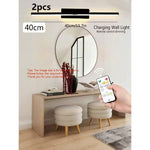 Rechargeable Mirror Wall Lights - Black + Steampunk Dark, 2pcs 40cm, Wireless LED Wall Lamps with Remote Control, Modern Decorative Lighting for Living Room, Hallway, Bathroom, Dining Area & Cabinet