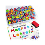 Multicolor 238-Piece Big & Small Foam ABC Letter Magnets Set – Educational Fridge Toys with Magnetic Board & Storage Box