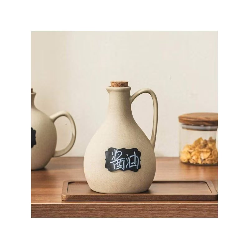 550ml Thick Ceramic Oil & Sauce Dispenser Bottle