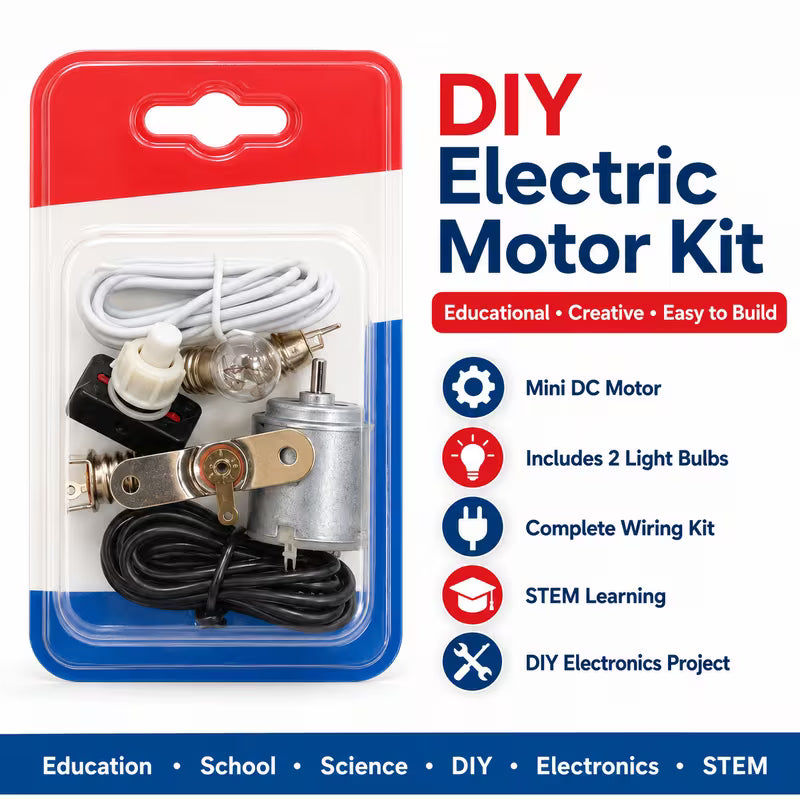 Multicolor DIY Electric Motor Science Kit – STEM Educational Electronics Experiment Set with Mini DC Motor & Wiring Components