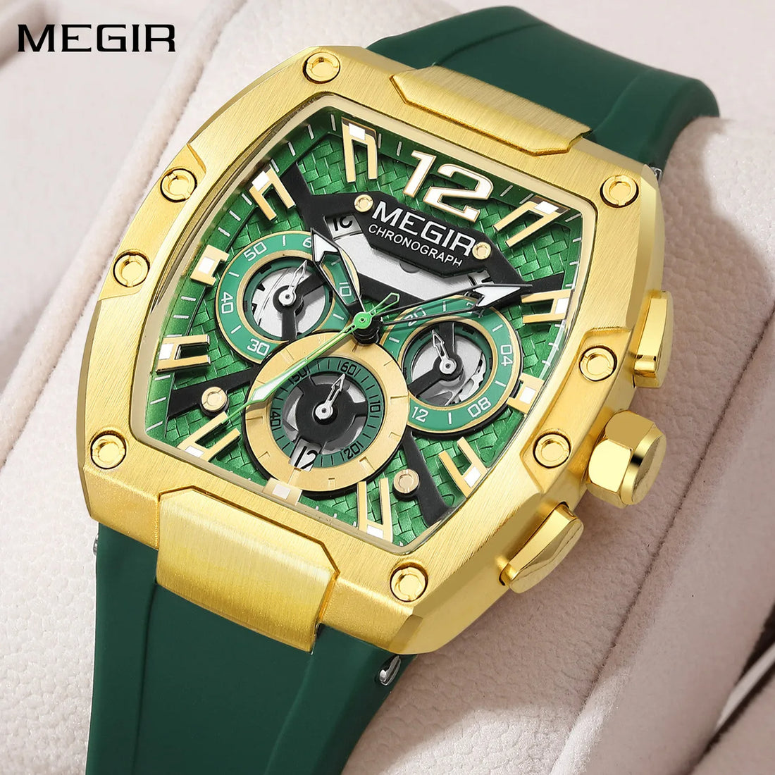 MEGIR 8112 – Bold Chronograph Watch with Calendar & Luminous Display