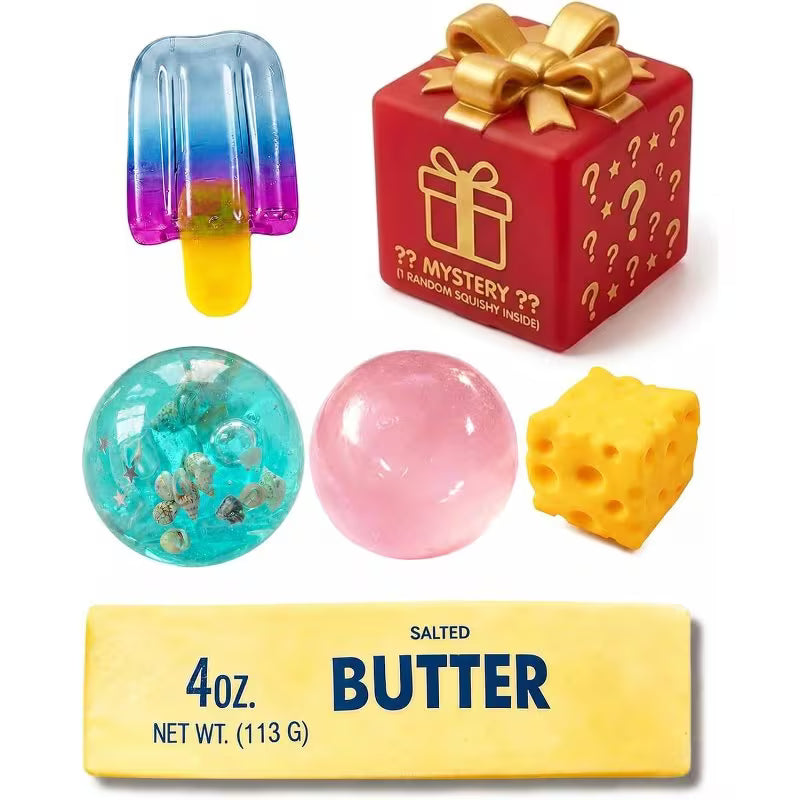6PCS Mixed Color Sensory Fidget Set – Compression Stress Balls & Squeeze Toys for Stress Relief, Relaxation, Focus and Sensory Play
