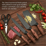 6-Piece Kitchen Knife Set with Stand & Scissors – Sharp Food Prep Cooking Tools